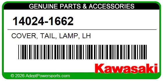 Kawasaki 14024-1662 Cover, Tail, Lamp, Lh