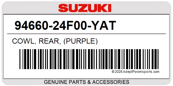 Suzuki 94660-24F00-YAT Cowl, Rear, (Purple)