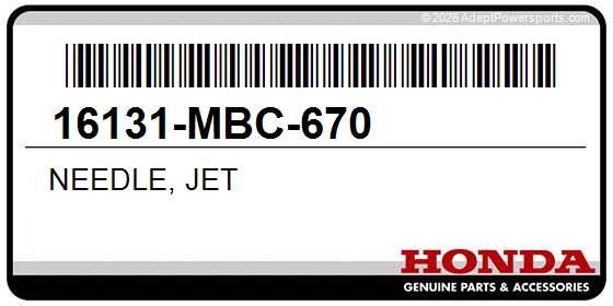 Honda 16131-MBC-670 Needle, Jet