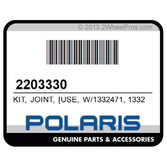Polaris 2203330 Kit, Joint, [Use, W/1332471, 1332501]