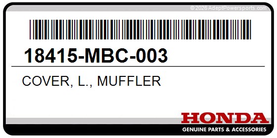 Honda 18415-MBC-003 Cover, L., Muffler