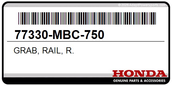 Honda 77330-MBC-750 Grab, Rail, R.