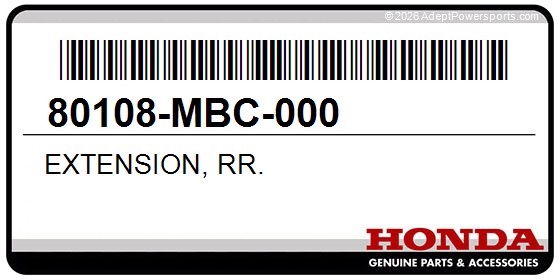 Honda 80108-MBC-000 Extension, Rr.