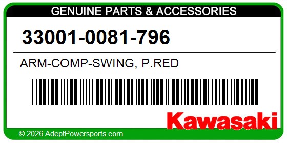 Kawasaki 33001-0081-796 Arm-Comp-Swing, P.Red