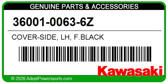 Kawasaki 36001-0063-6Z Cover-Side, Lh, F.Black