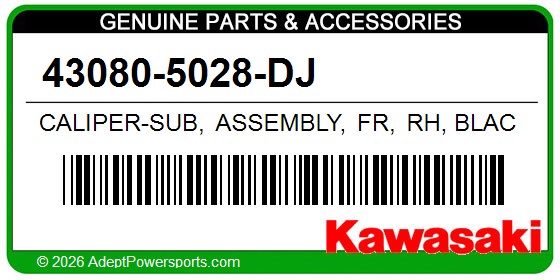 Kawasaki 43080-5028-DJ Caliper-Sub, Assembly, Fr, Rh, Black