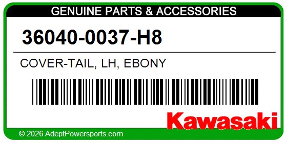 Kawasaki 36040-0037-H8 Cover-Tail, Lh, Ebony