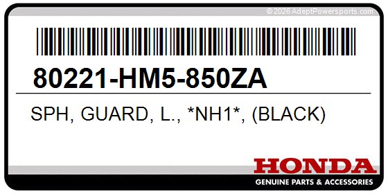 Honda 80221-HM5-850ZA Sph, Guard, L., *Nh1*, (Black)