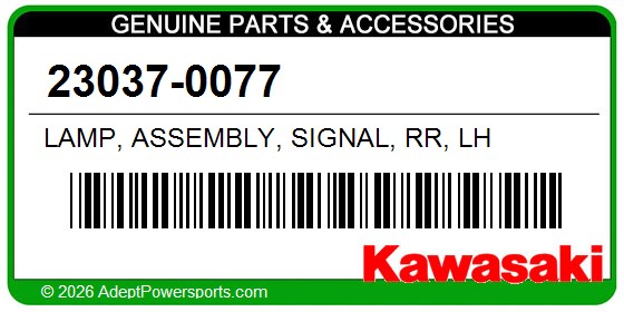 Kawasaki 23037-0077 Lamp, Assembly, Signal, Rr, Lh