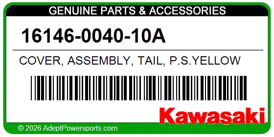 Kawasaki 16146-0040-10A Cover, Assembly, Tail, P.S.Yellow