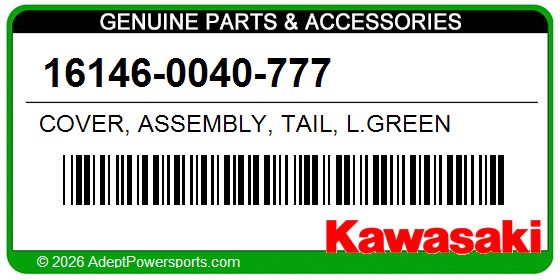 Kawasaki 16146-0040-777 Cover, Assembly, Tail, L.Green