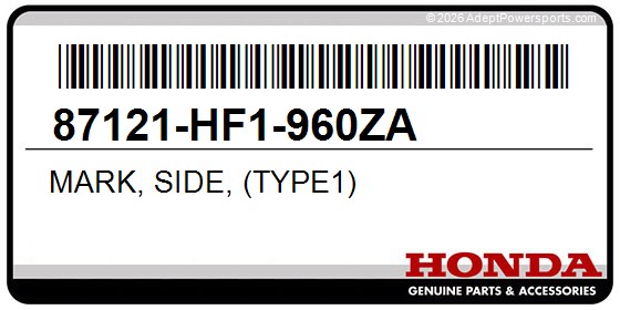 Honda 87121-HF1-960ZA Mark, Side, (Type1)