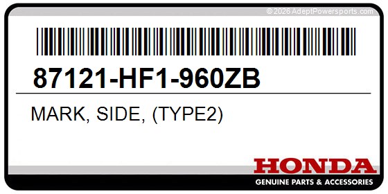 Honda 87121-HF1-960ZB Mark, Side, (Type2)