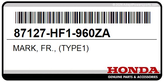 Honda 87127-HF1-960ZA Mark, Fr., (Type1)