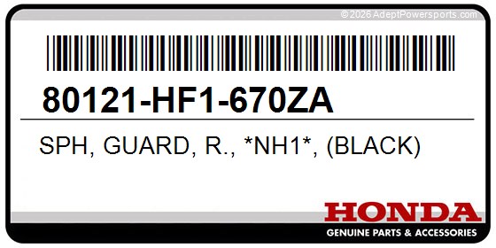 Honda 80121-HF1-670ZA Sph, Guard, R., *Nh1*, (Black)