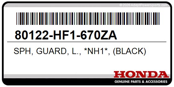 Honda 80122-HF1-670ZA Sph, Guard, L., *Nh1*, (Black)