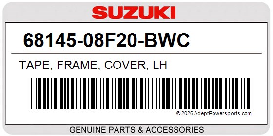 Suzuki 68145-08F20-BWC Tape, Frame, Cover, Lh