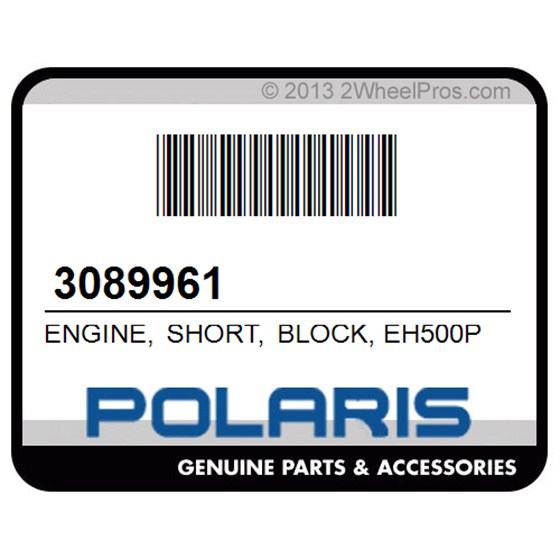 Polaris 3089961 Engine, Short, Block, Eh500ple108