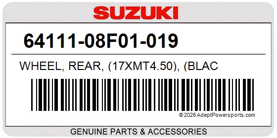 Suzuki 64111-08F01-019 Wheel, Rear, (17Xmt4.50), (Blac