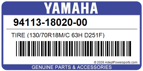 Yamaha 94113-18020-00 Tire (130/70R18m/C 63H D251f)