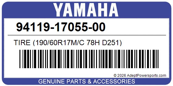 Yamaha 94119-17055-00 Tire (190/60R17m/C 78H D251)