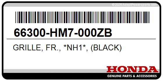 Honda 66300-HM7-000ZB Grille, Fr., *Nh1*, (Black)