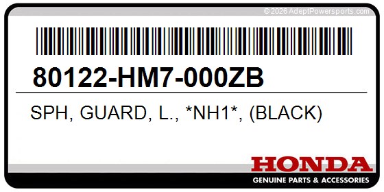 Honda 80122-HM7-000ZB Sph, Guard, L., *Nh1*, (Black)