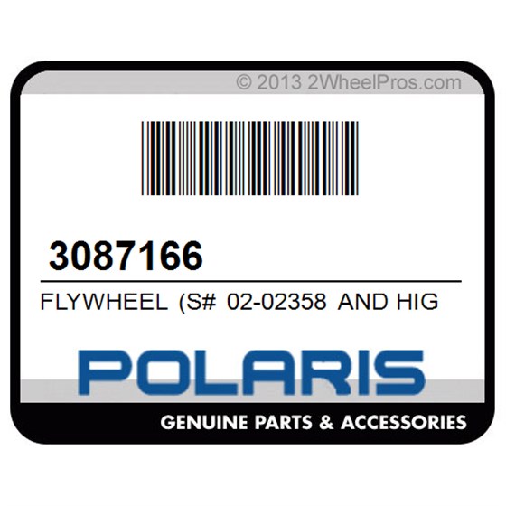 Polaris 3087166 Flywheel (S# 02-02358 And Higher)