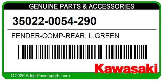 Kawasaki 35022-0054-290 Fender-Comp-Rear, L.Green