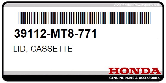 Honda 39112-MT8-771 Lid, Cassette