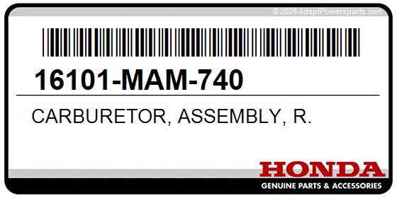Honda 16101-MAM-740 Carburetor, Assembly, R.
