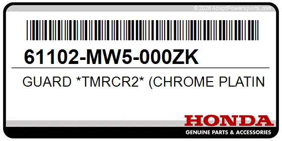 Honda 61102-MW5-000ZK Guard *Tmrcr2* (Chrome Plating)