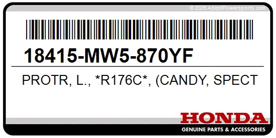 Honda 18415-MW5-870YF Protr, L., *R176c*, (Candy, Spectra, Red)