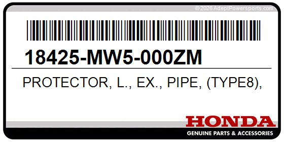 Honda 18425-MW5-000ZM Protector, L., Ex., Pipe, (Type8), *Nh326*, (Pearl, Glacier, White)