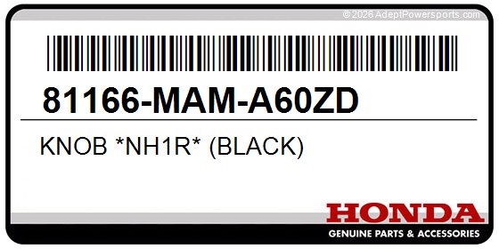 Honda 81166-MAM-A60ZD Knob *Nh1r* (Black)