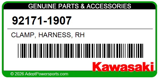 Kawasaki 92171-1907 Clamp, Harness, Rh