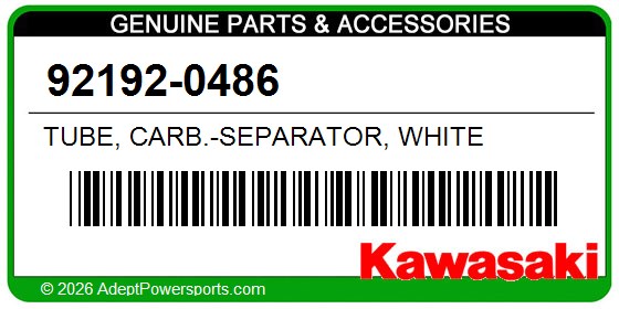 Kawasaki 92192-0486 Tube, Carb.-Separator, White