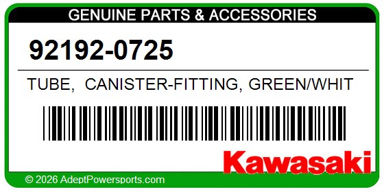 Kawasaki 92192-0725 Tube, Canister-Fitting, Green/White