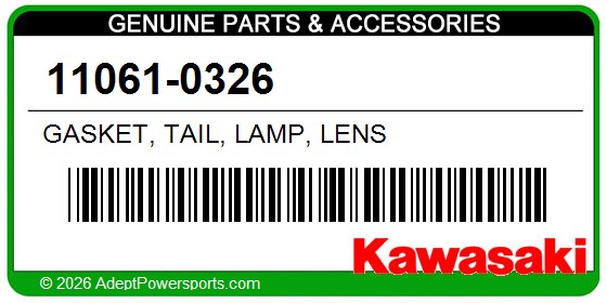 Kawasaki 11061-0326 Gasket, Tail, Lamp, Lens
