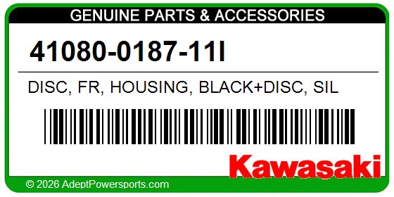 Kawasaki 41080-0187-11I Disc, Fr, Housing, Black+Disc, Sil