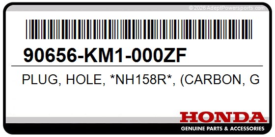 Honda 90656-KM1-000ZF Plug, Hole, *Nh158r*, (Carbon, Gray)