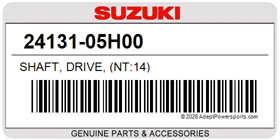 Suzuki 24131-05H00 Shaft, Drive, (Nt:14)