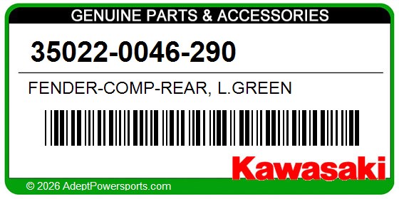 Kawasaki 35022-0046-290 Fender-Comp-Rear, L.Green