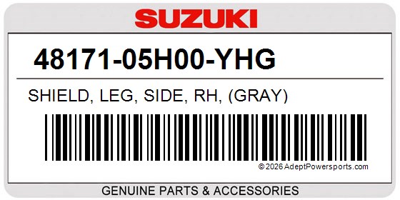 Suzuki 48171-05H00-YHG Shield, Leg, Side, Rh, (Gray)