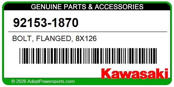 Kawasaki 92153-1870 Bolt, Flanged, 8X126