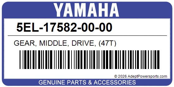 Yamaha 5EL-17582-00-00 Gear, Middle, Drive, (47T)