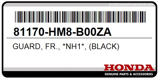 Honda 81170-HM8-B00ZA Guard, Fr., *Nh1*, (Black)