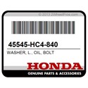 Honda 45545-HC4-840 Washer, L., Oil, Bolt