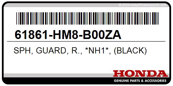 Honda 61861-HM8-B00ZA Sph, Guard, R., *Nh1*, (Black)