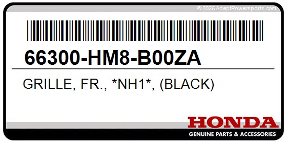 Honda 66300-HM8-B00ZA Grille, Fr., *Nh1*, (Black)